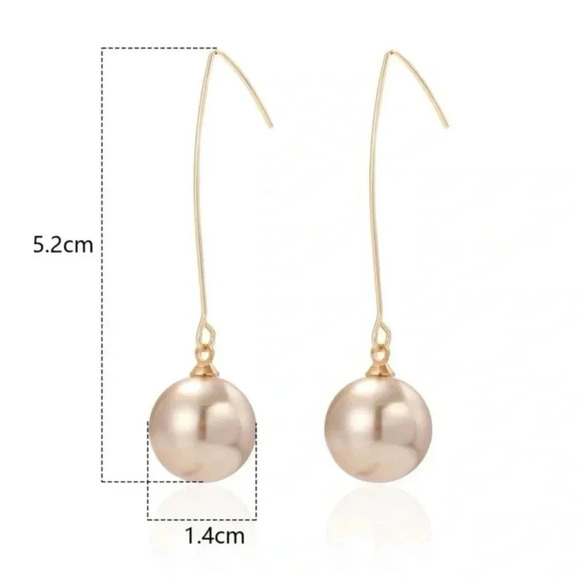 Champagne Threader Ball Earrings - Picture 4 of 4